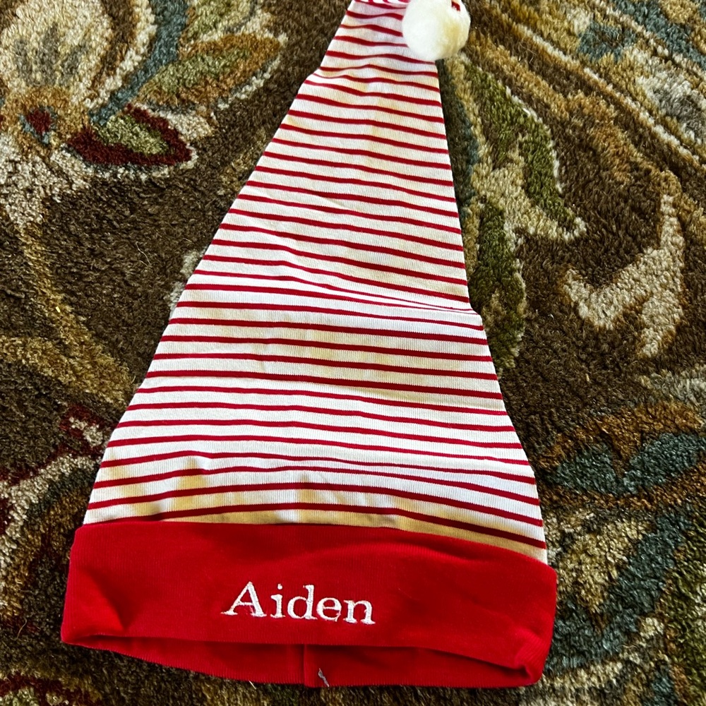 Red and White Striped Santa Hat